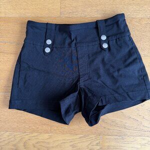 INC Black High-Waisted Button Detail Shorts – Size 0 (sale ends 08/28)